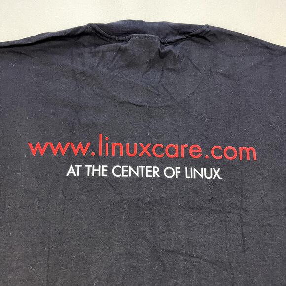 Vintage Linux T-Shirt Adult Large Black Tech PC Computer Care OS System Web 90s - Picture 5 of 10